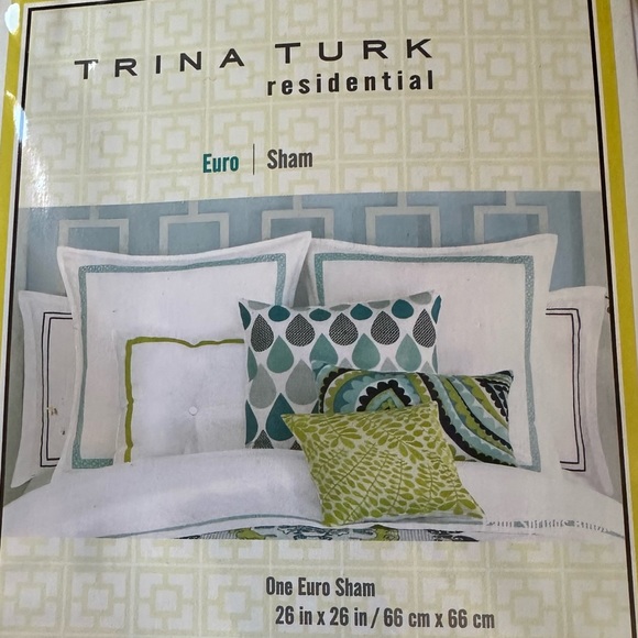 Trina Turk Euro Sham Turquoise - Picture 4 of 4